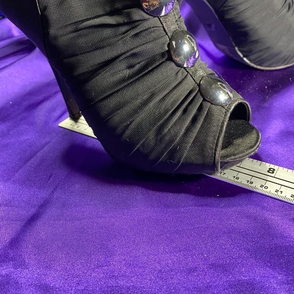 📌Joey Open Toe Black High Heel Pumps